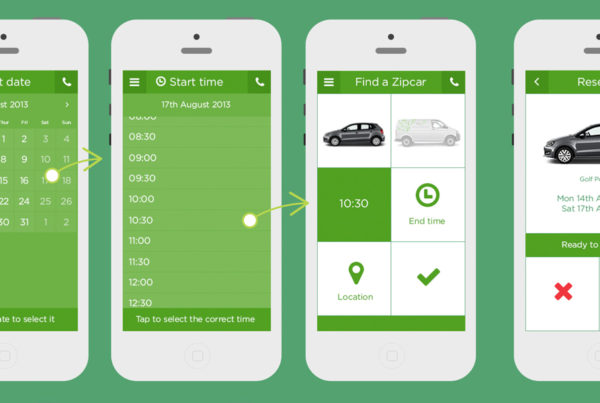 Zipcar App UI by Aaron Buckley